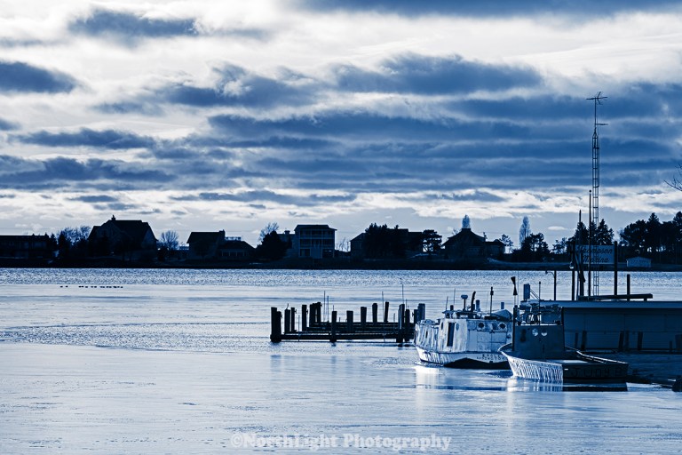 Marina in Pere Marquette Lake in Ludington, Michigan, USA